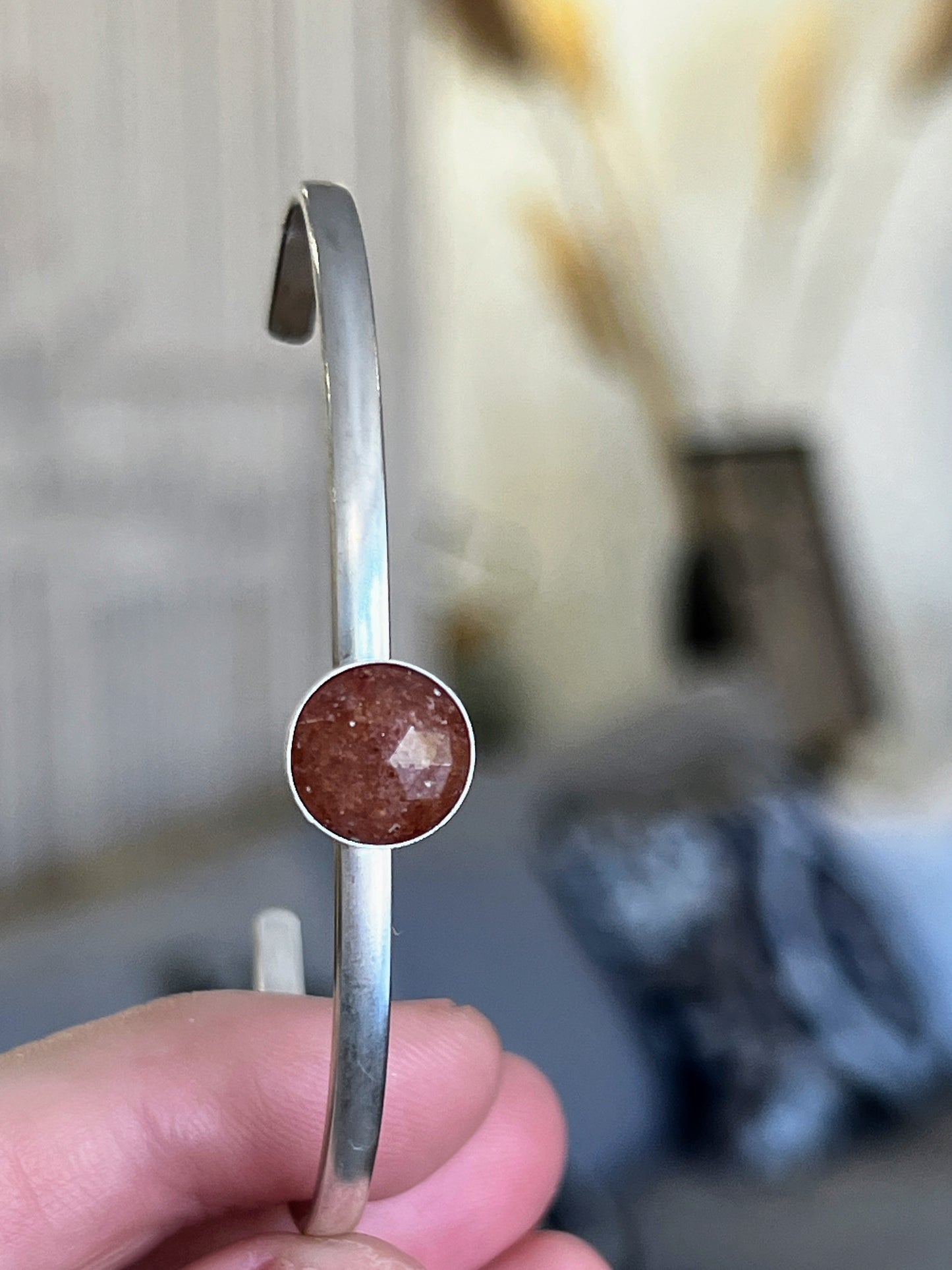 Sunstone .925 Sterling silver bracelet cuff