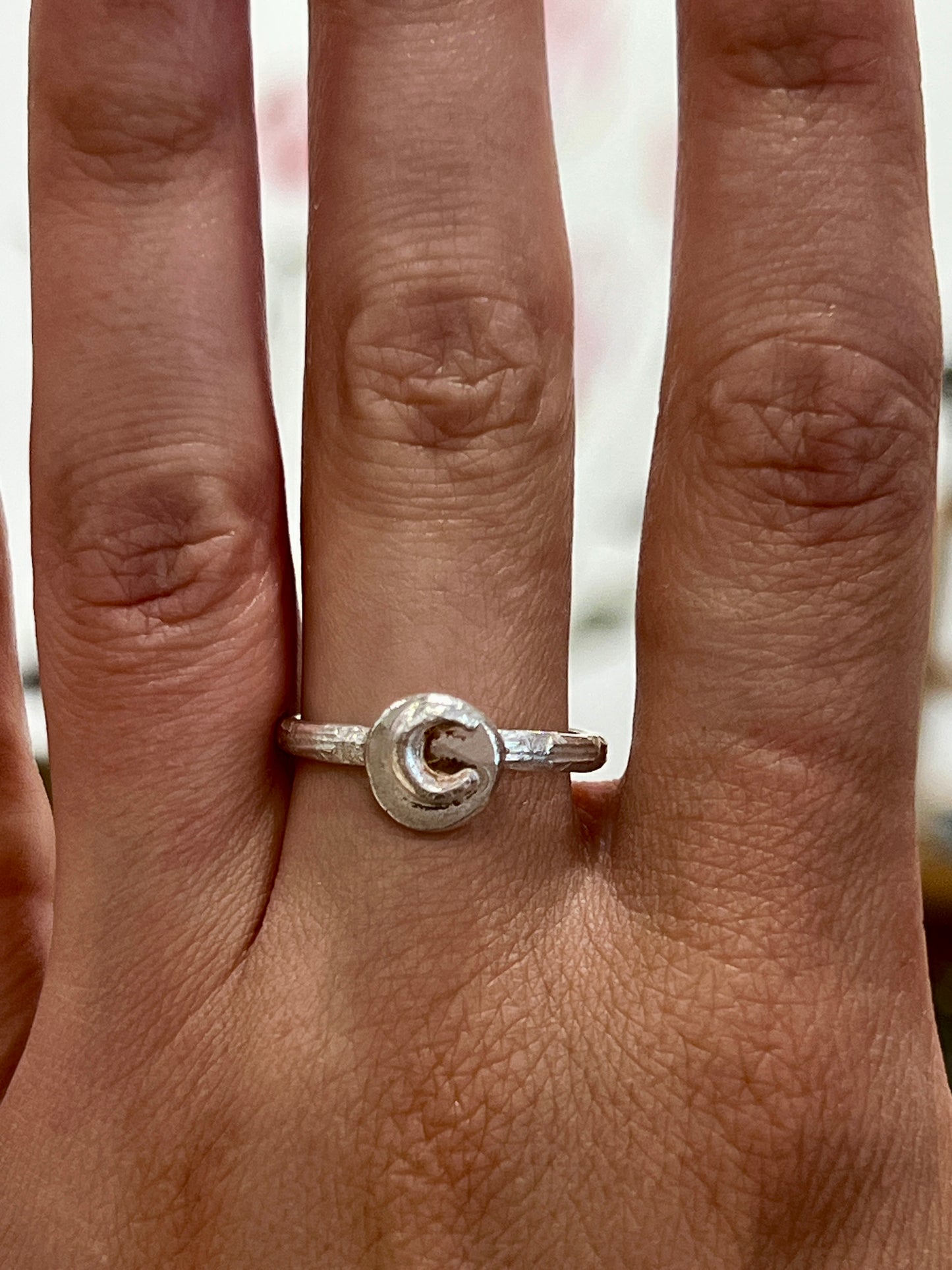 Handmade .925 Sterling Silver Moon Ring (recycled silver)