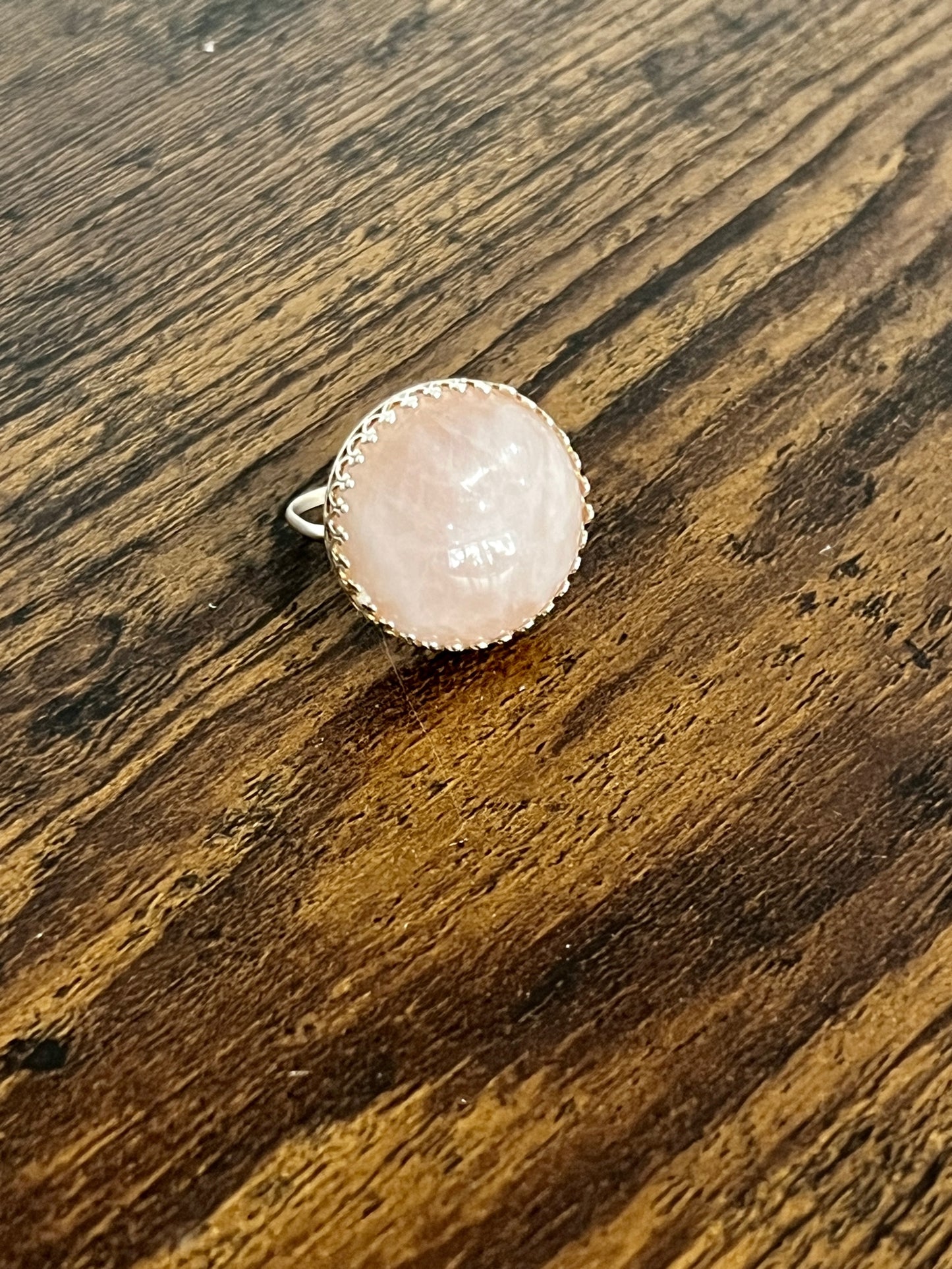 Large Round Stone Ring / Necklace Session: Round (15/20mm) sterling silver (including instruction)