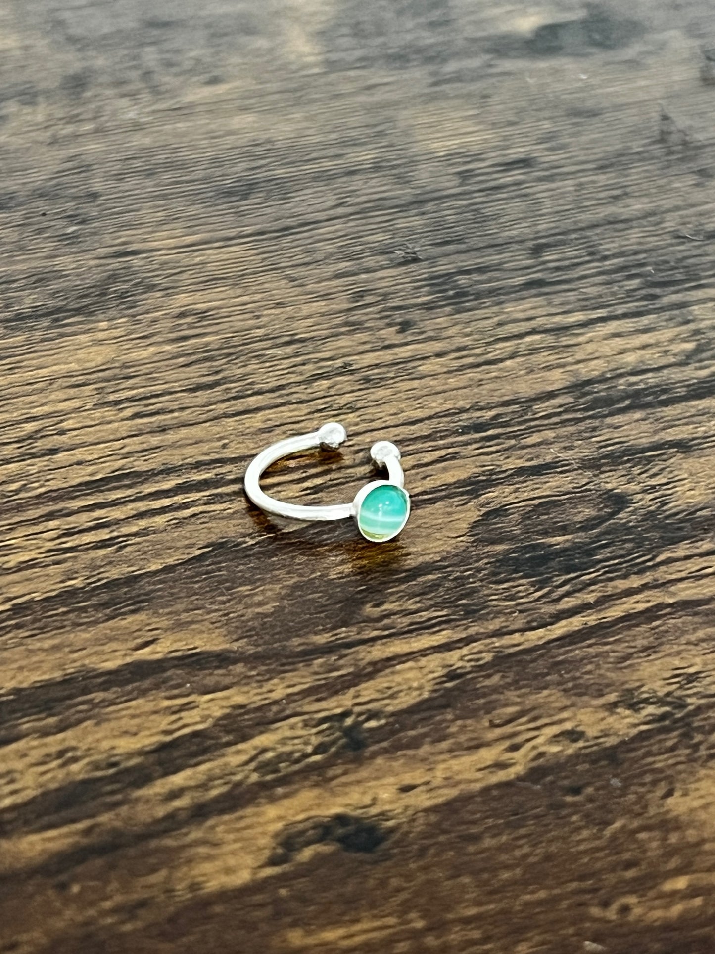 Ear Cuff Single Band - Sterling Silver with gemstone