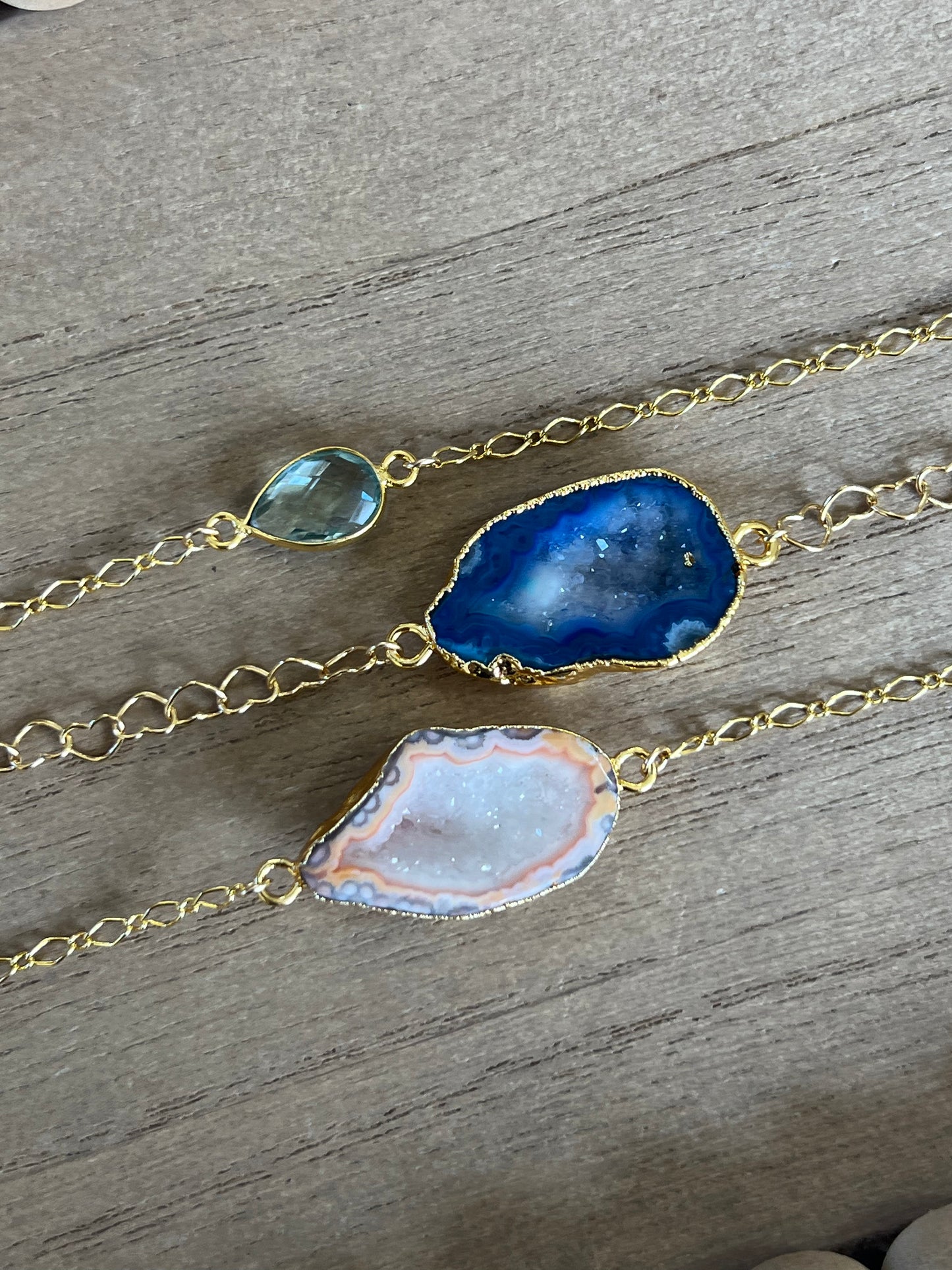 Druzy Bracelet in Gold - Available in Blue, Pink or Purple