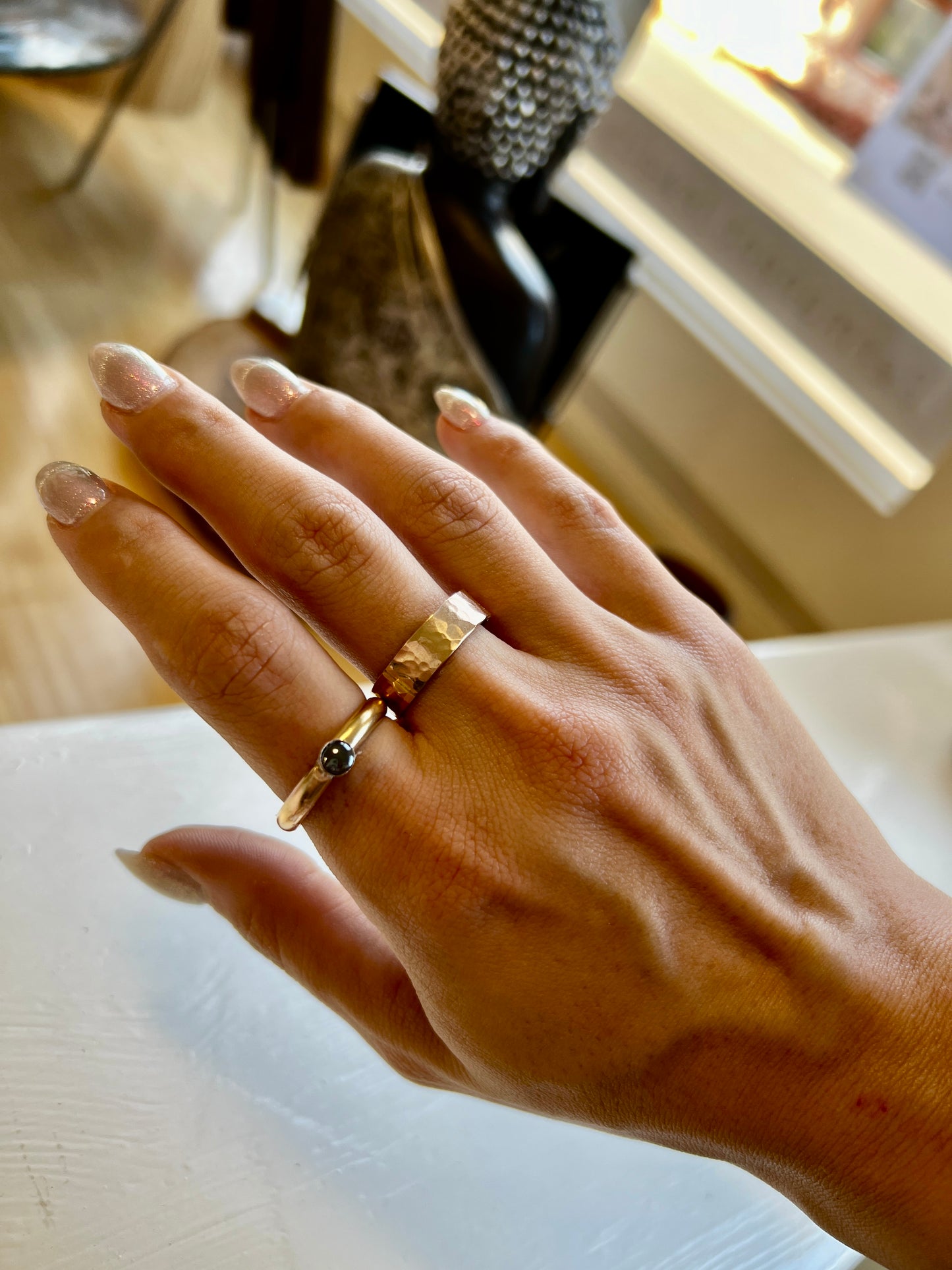 Thick Hammered 14k Gold Fill Ring Band