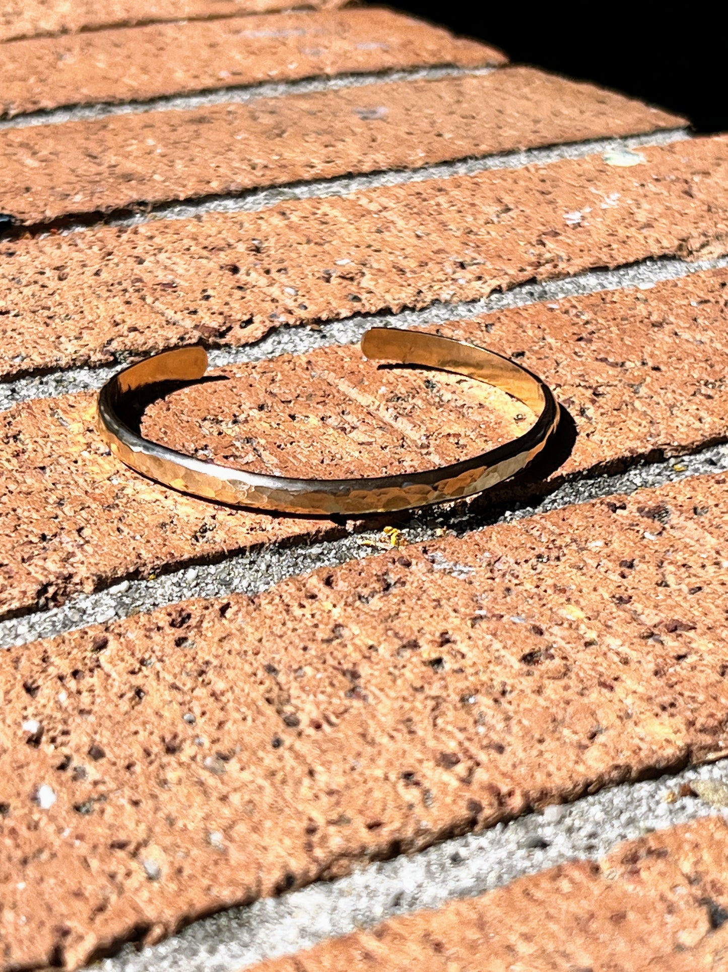 Handcrafted Thick Hammered 14K Gold Fill Cuff Bracelet – Made in California, Can Personalize