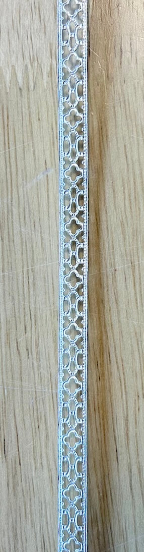 Filagree band ring with striped green agate