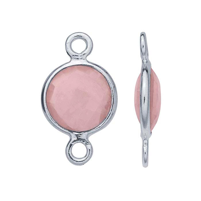 Gemstone connector - silver