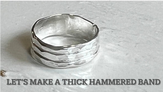 Tutorial video: How to make a thick sterling silver hammered band ring