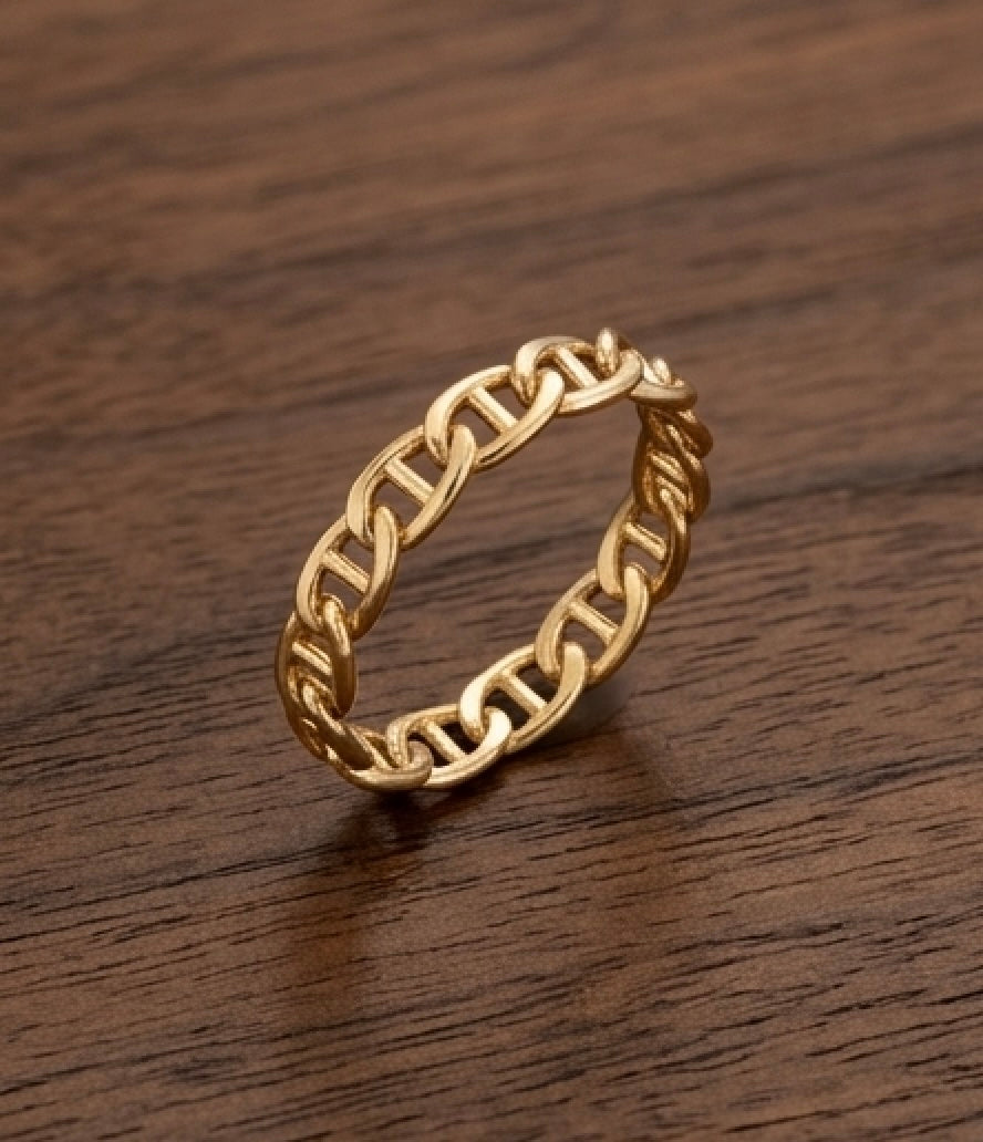 14K Gold Fill Anchor Chain Ring