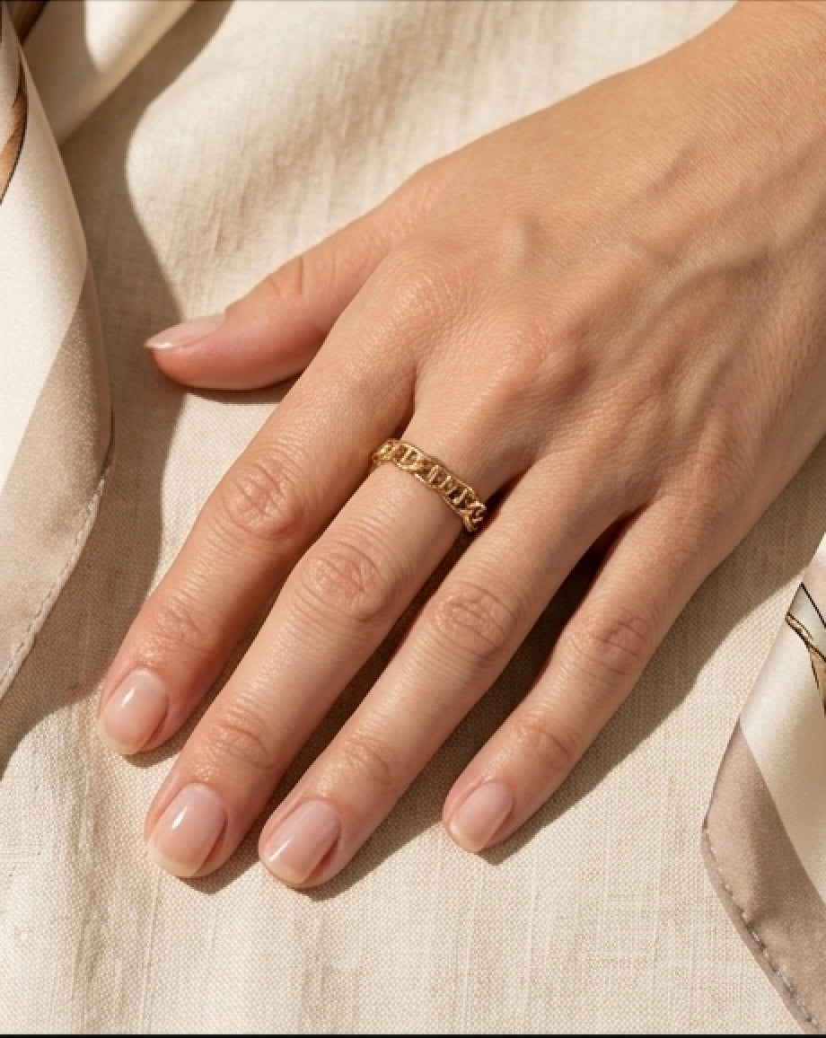 14K Gold Fill Anchor Chain Ring
