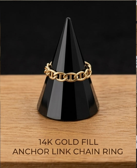 14K Gold Fill Anchor Chain Ring