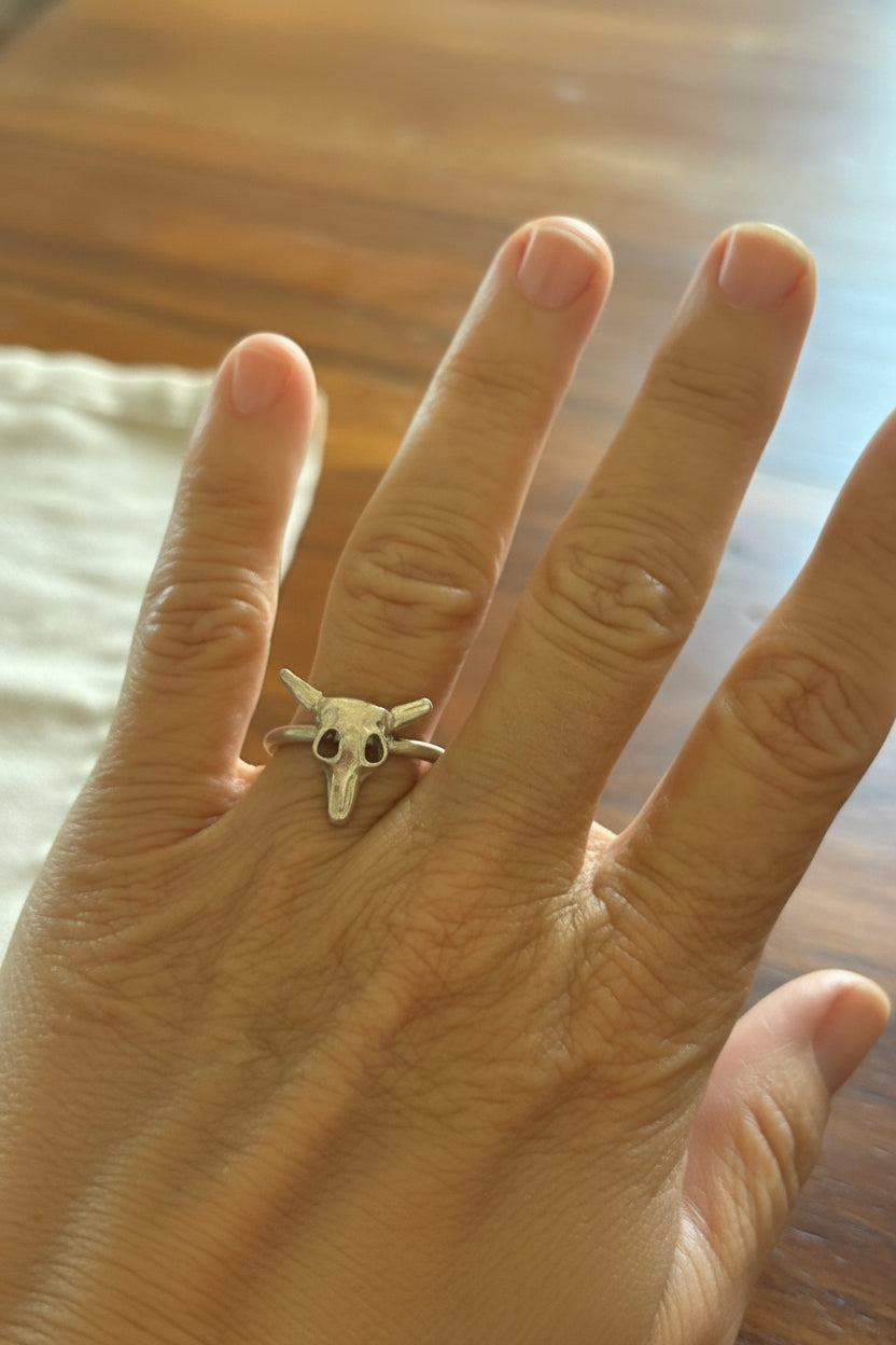 Steer Skull Ring - Silver or Gold