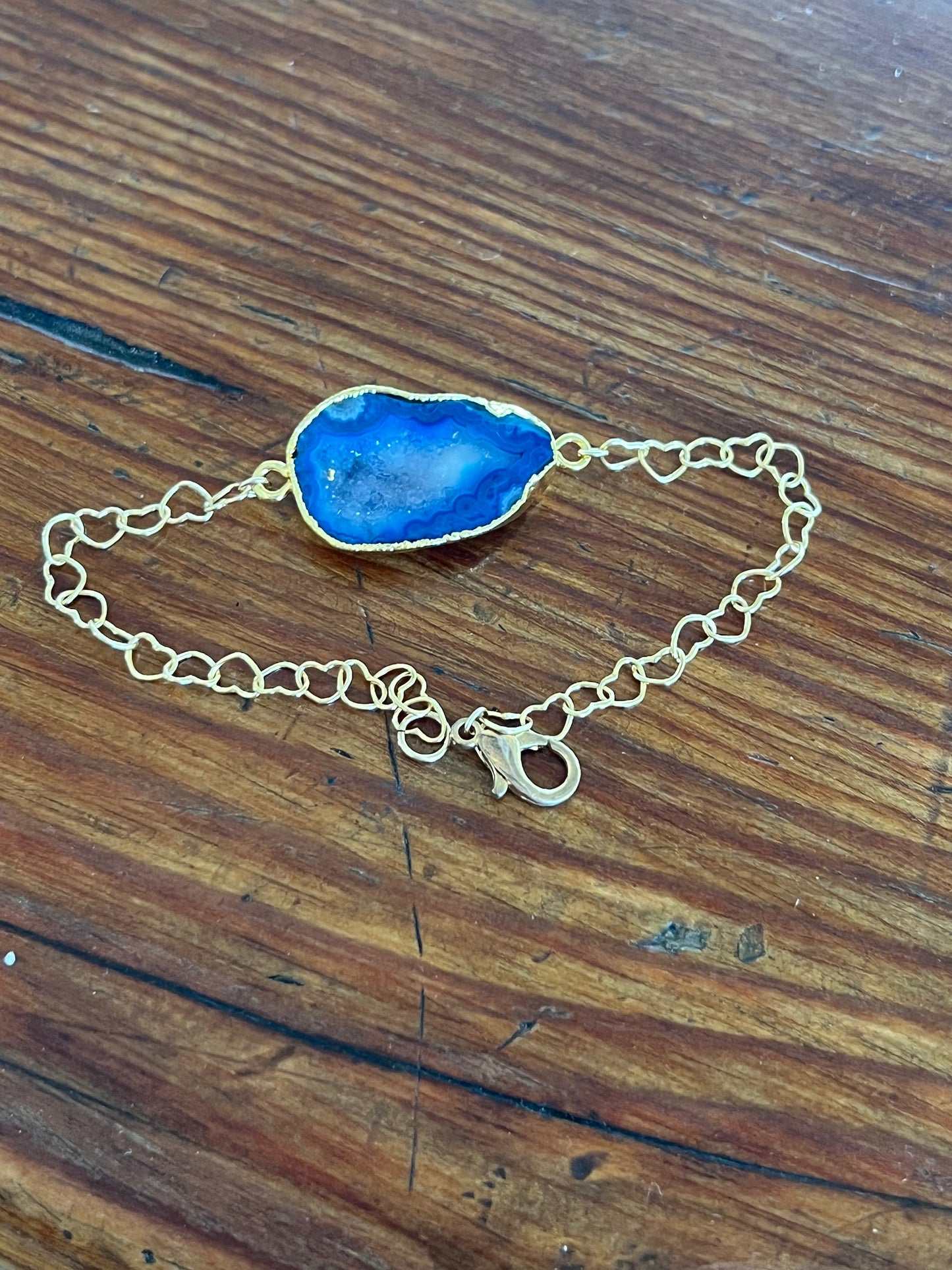 Druzy Bracelet in Gold - Available in Blue, Pink or Purple