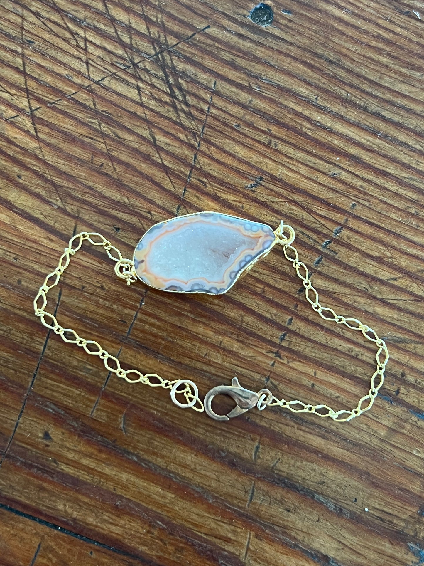 Druzy Bracelet in Gold - Available in Blue, Pink or Purple