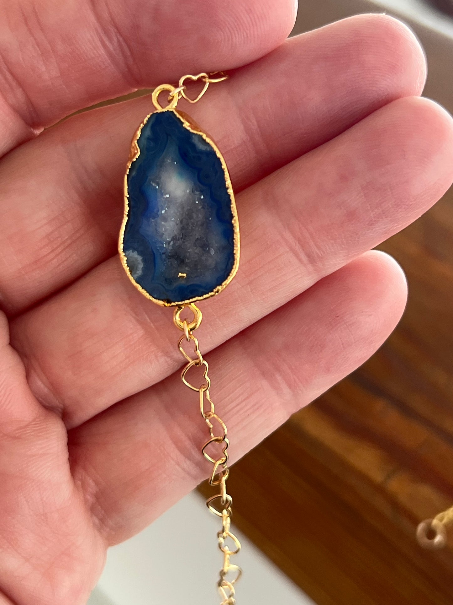 Druzy Bracelet in Gold - Available in Blue, Pink or Purple