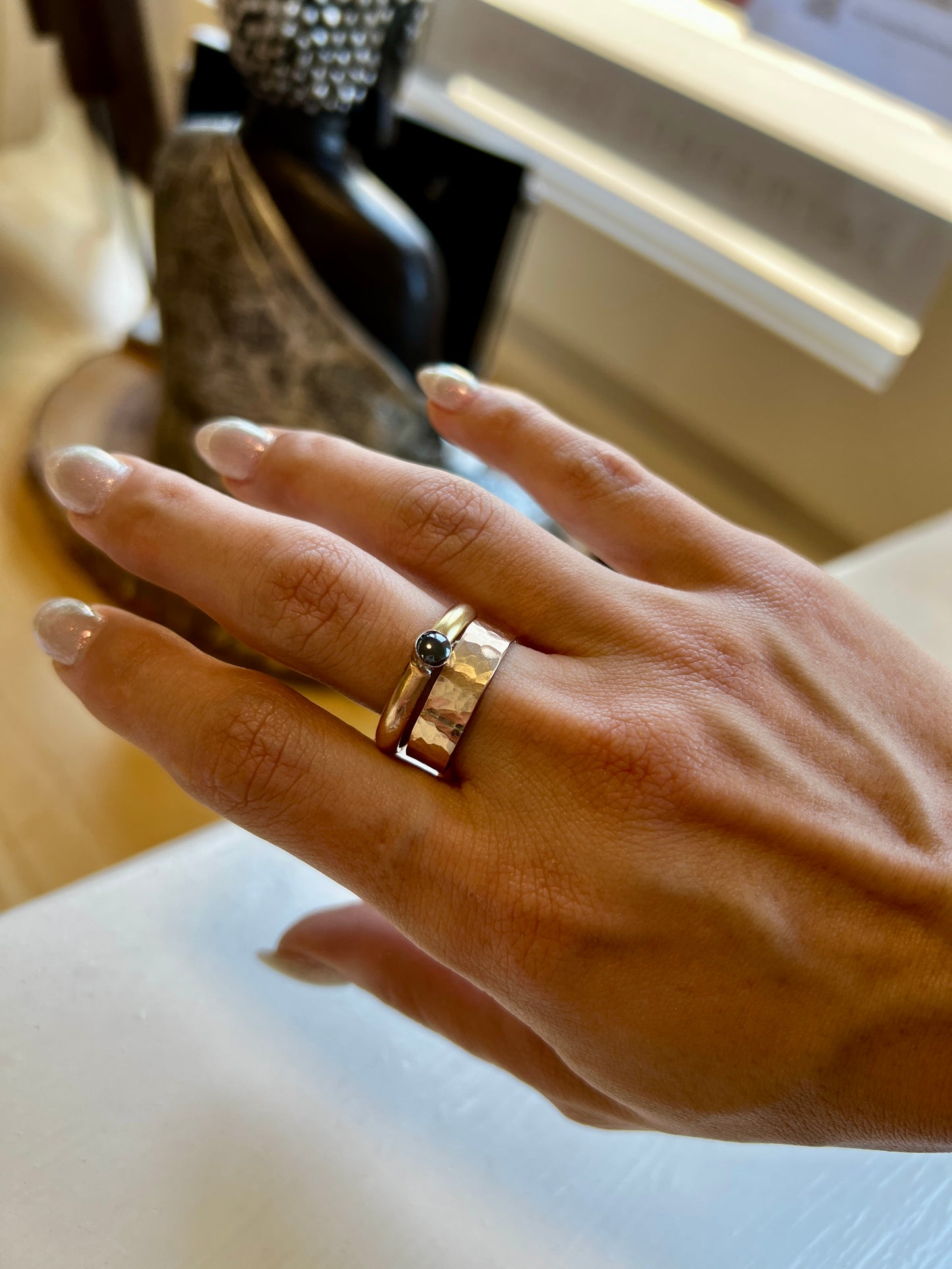 Thick Hammered 14k Gold Fill Ring Band