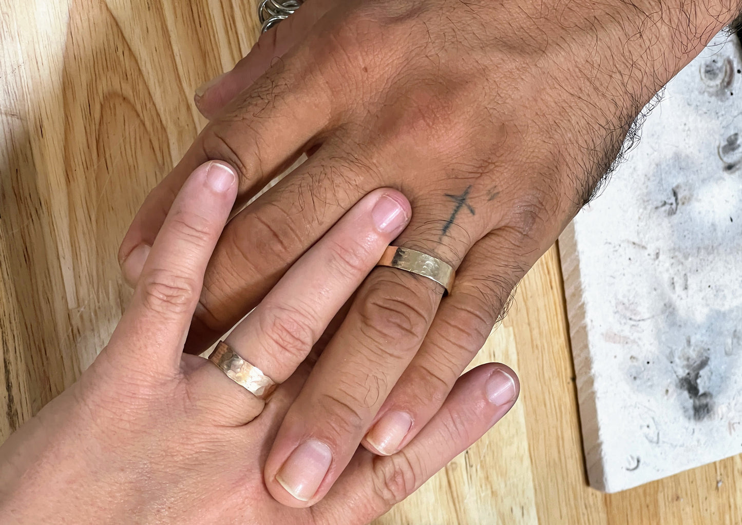 Thick Hammered 14k Gold Fill Ring Band