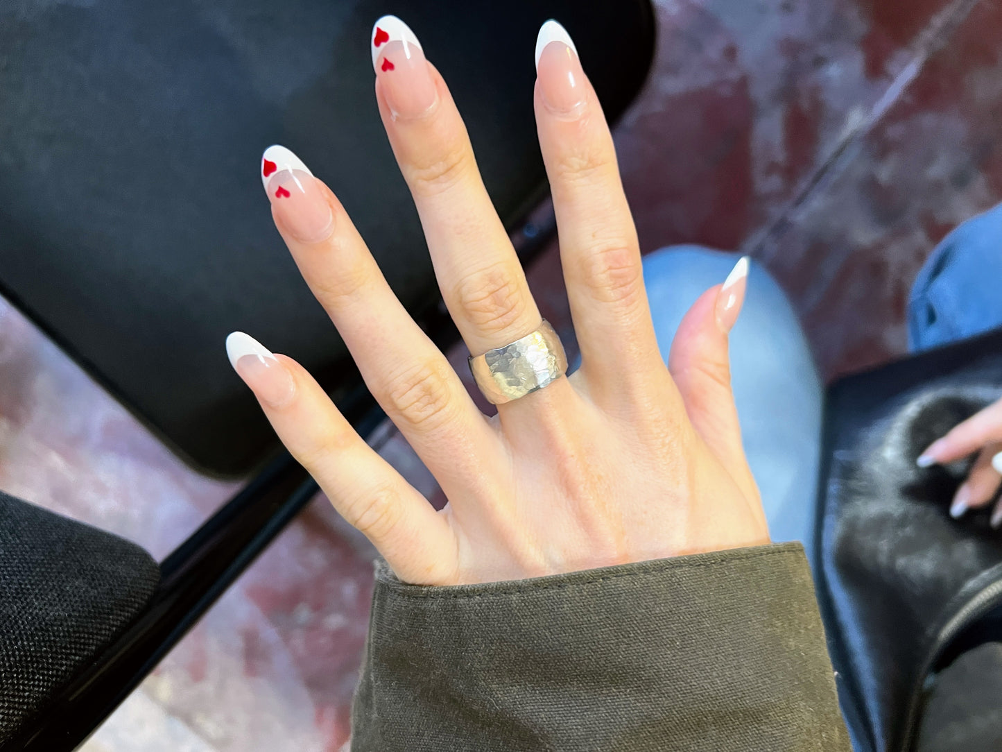 Thick Hammered .925 Silver Band