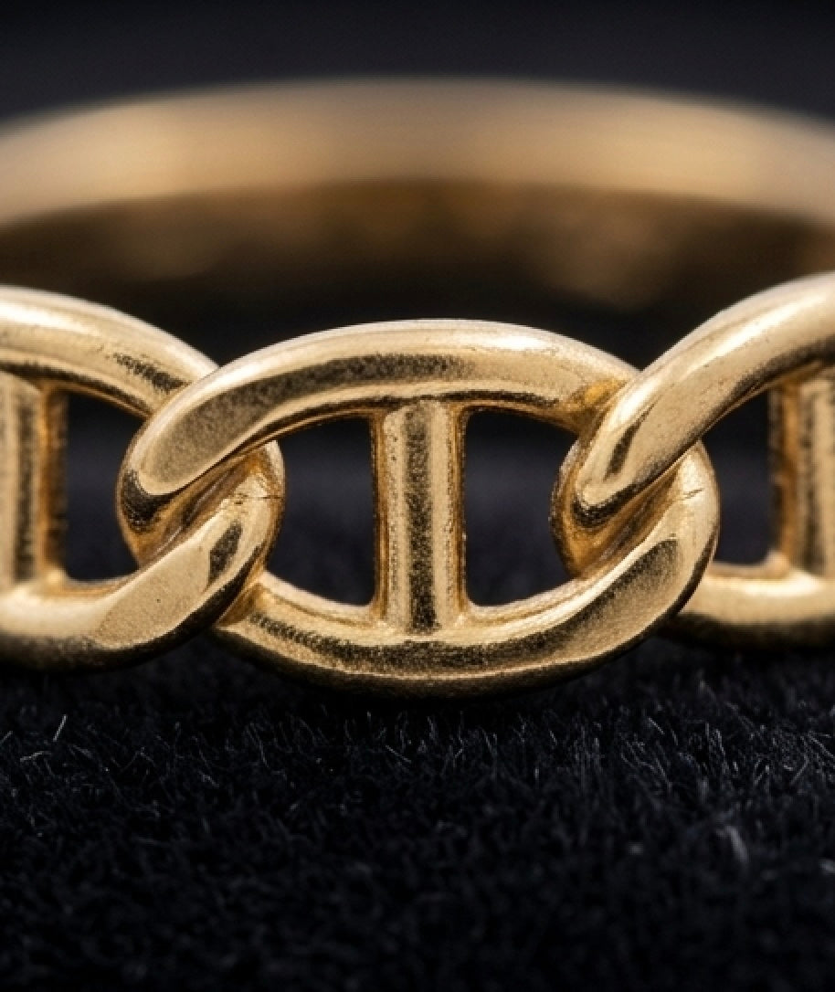 14K Gold Fill Anchor Chain Ring