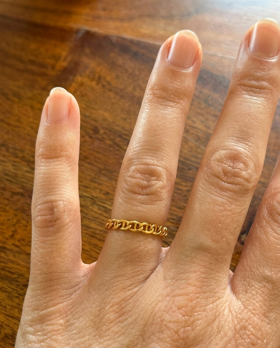14K Gold Fill Anchor Chain Ring