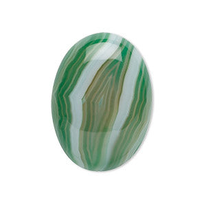 25x18 Striped Green Agate Gemstone