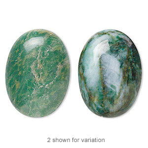 30x22 (mm) oval green African Jade stone