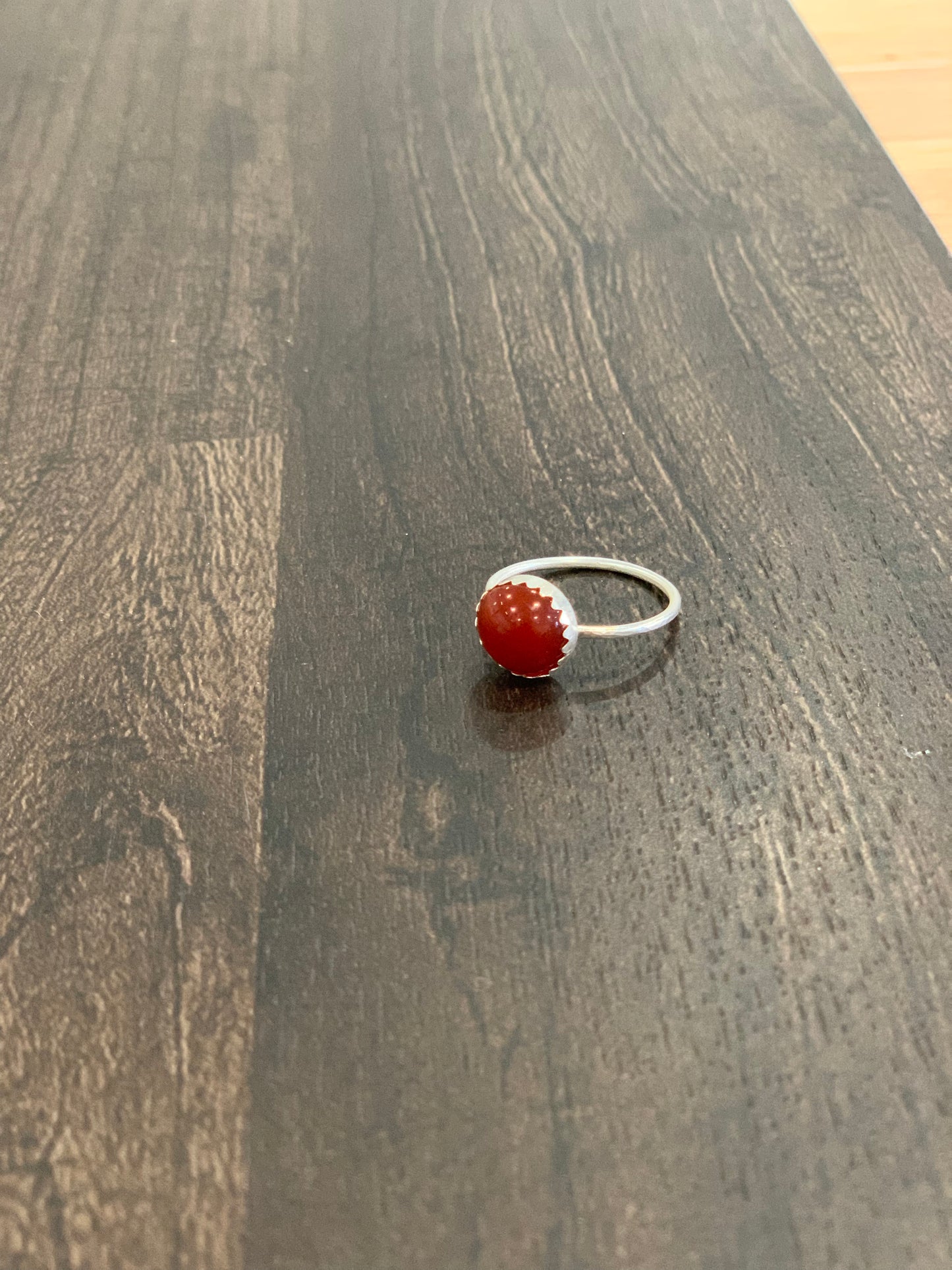 Small round Carnelian Ring size 8