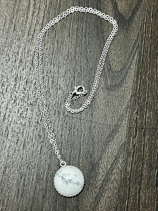 White Howlite pendant (chain additional)